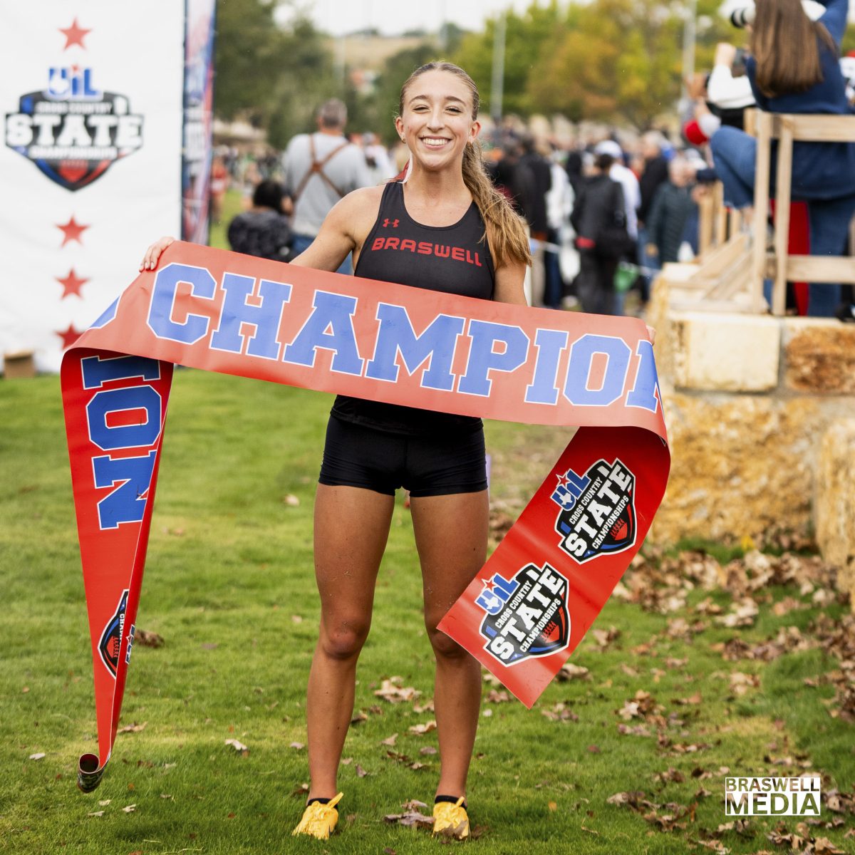Senior Macy Wingard competed at the 2025 6A UIL State Cross Country meet in the girls division and won first place. Her time was 16:45.7
