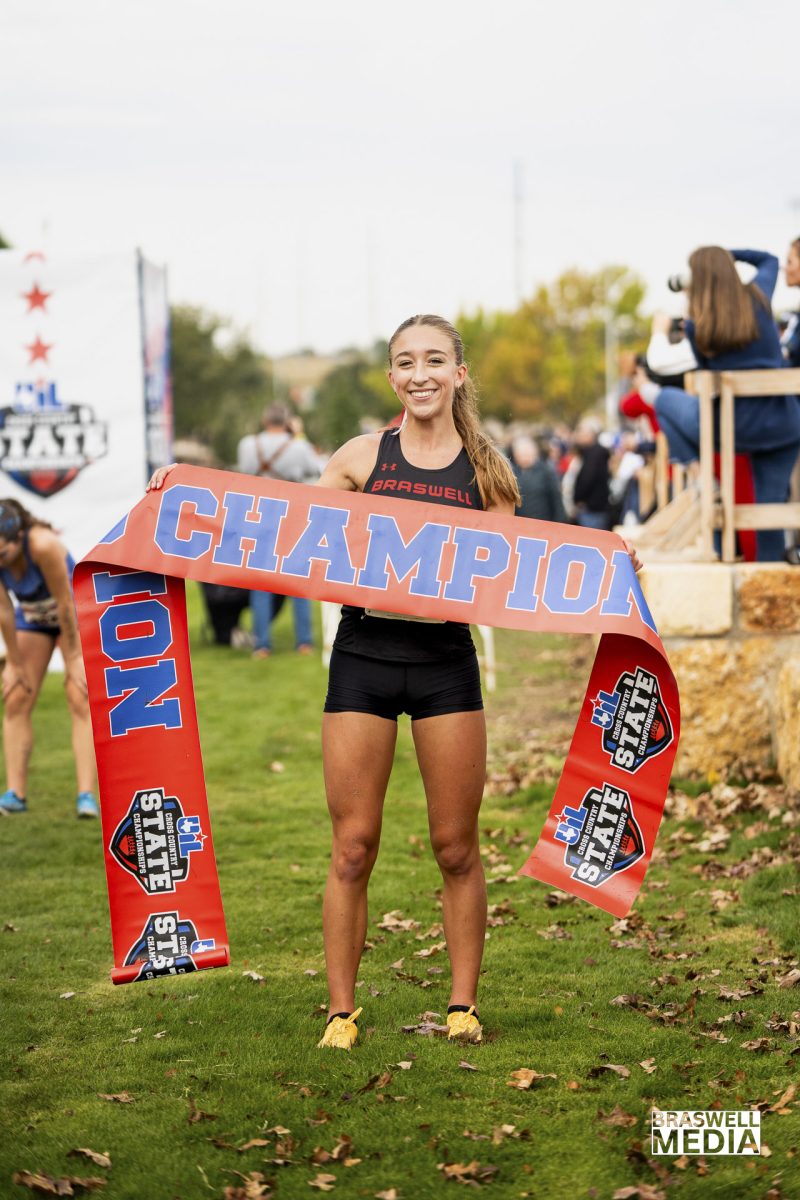 Senior Macy Wingard competed at the 2025 6A UIL State Cross Country meet in the girls division and won first place. Her time was 16:45.7
