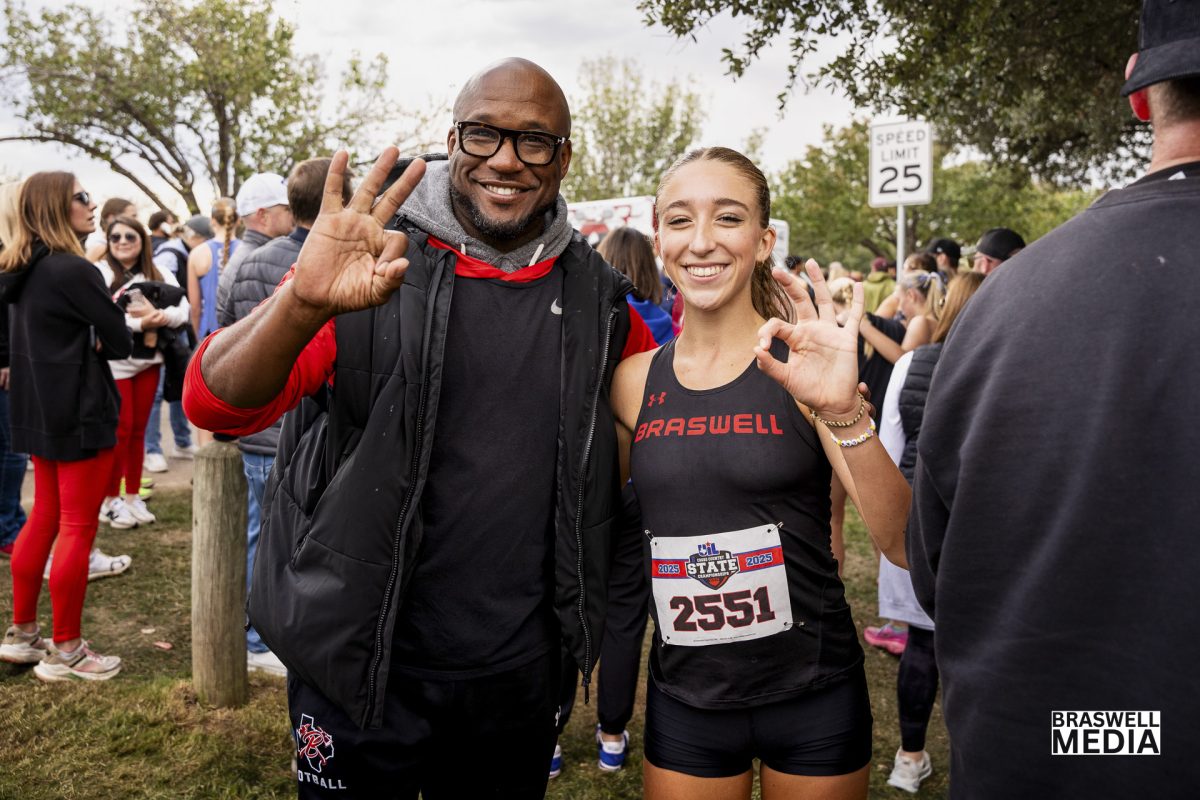 Senior Macy Wingard competed at the 2025 6A UIL State Cross Country meet in the girls division and won first place. Her time was 16:45.7