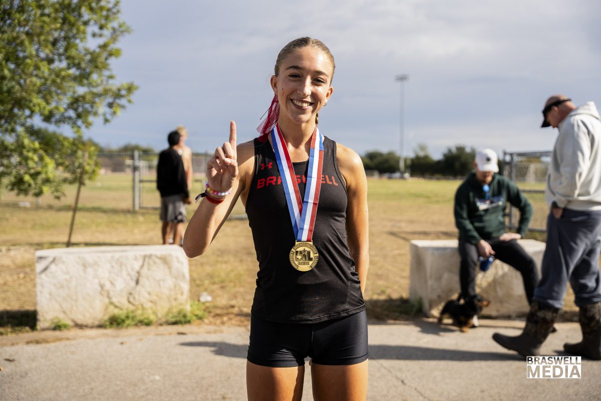 Senior Macy Wingard competed at the 2025 6A UIL State Cross Country meet in the girls division and won first place. Her time was 16:45.7