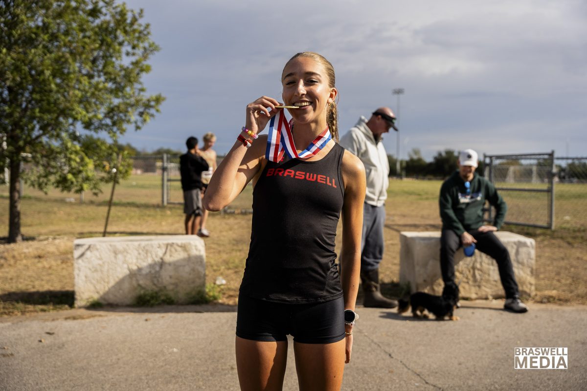 Senior Macy Wingard competed at the 2025 6A UIL State Cross Country meet in the girls division and won first place. Her time was 16:45.7